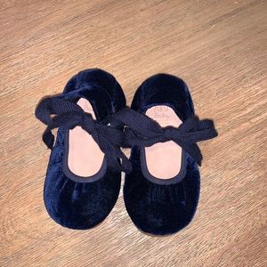 Zara Navy blue velvet dress shoes.